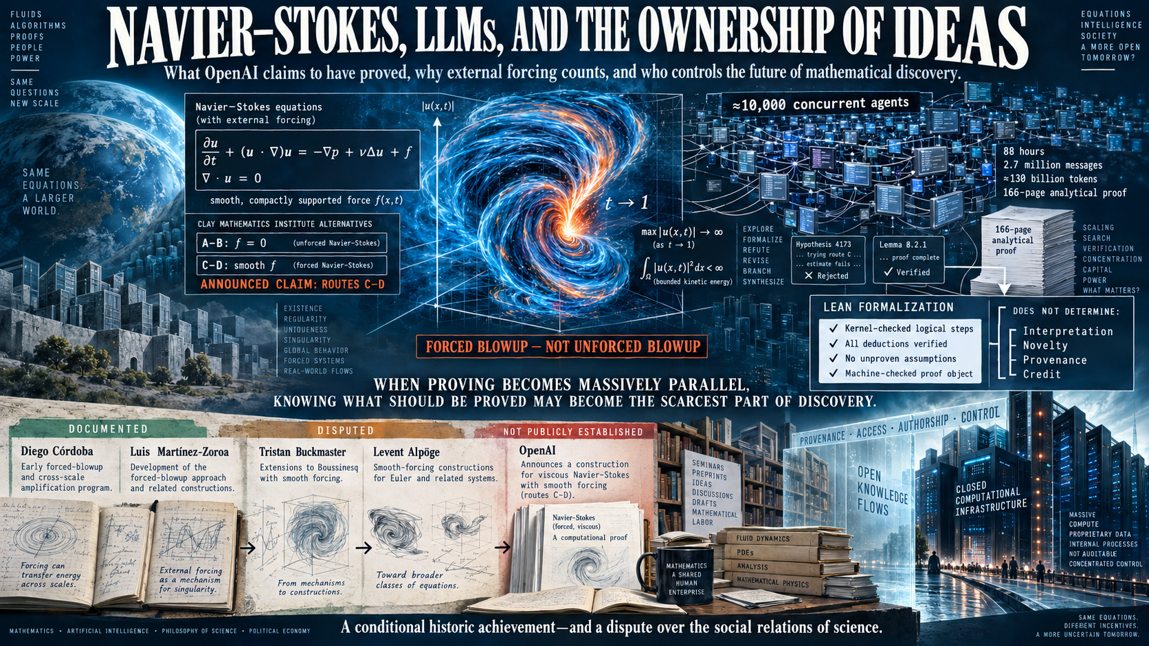Navier-Stokes, LLMs and the Ownership of Ideas